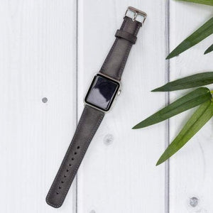 Gray Leather Classic Apple Watch Band