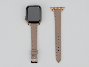 Beige Leather Thin Apple Watch Band