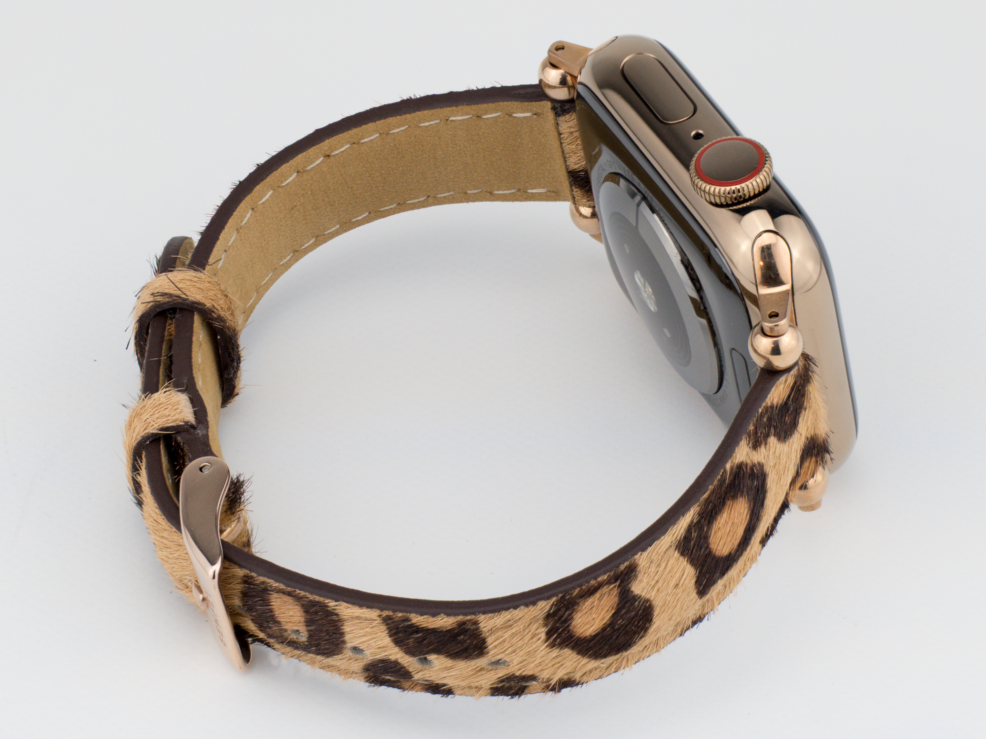 Leopard Leather Thin Apple Watch Band