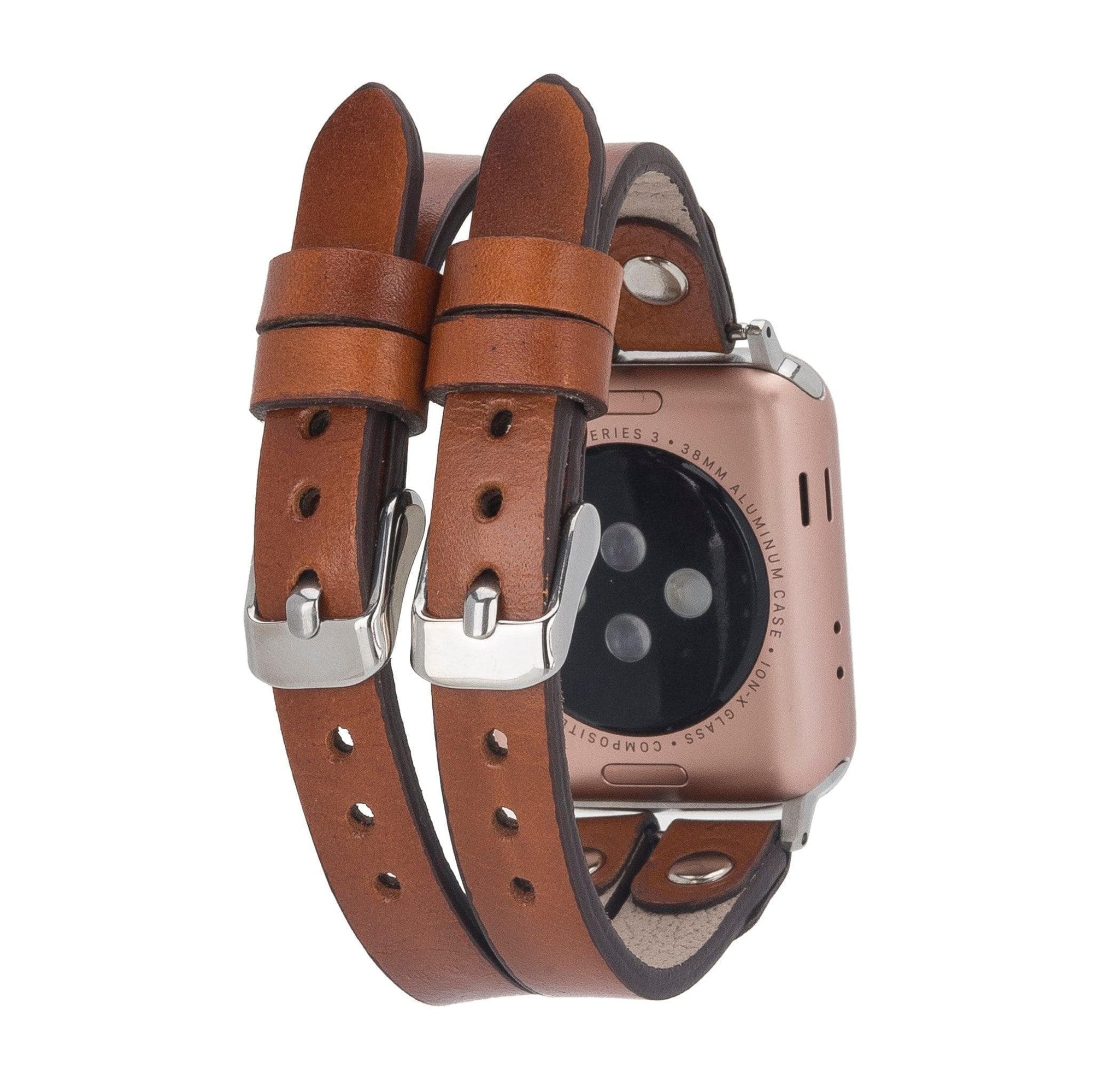 B2B- Durham Ely Apple Watch Leather Straps RST2EF / Silver Bouletta B2B