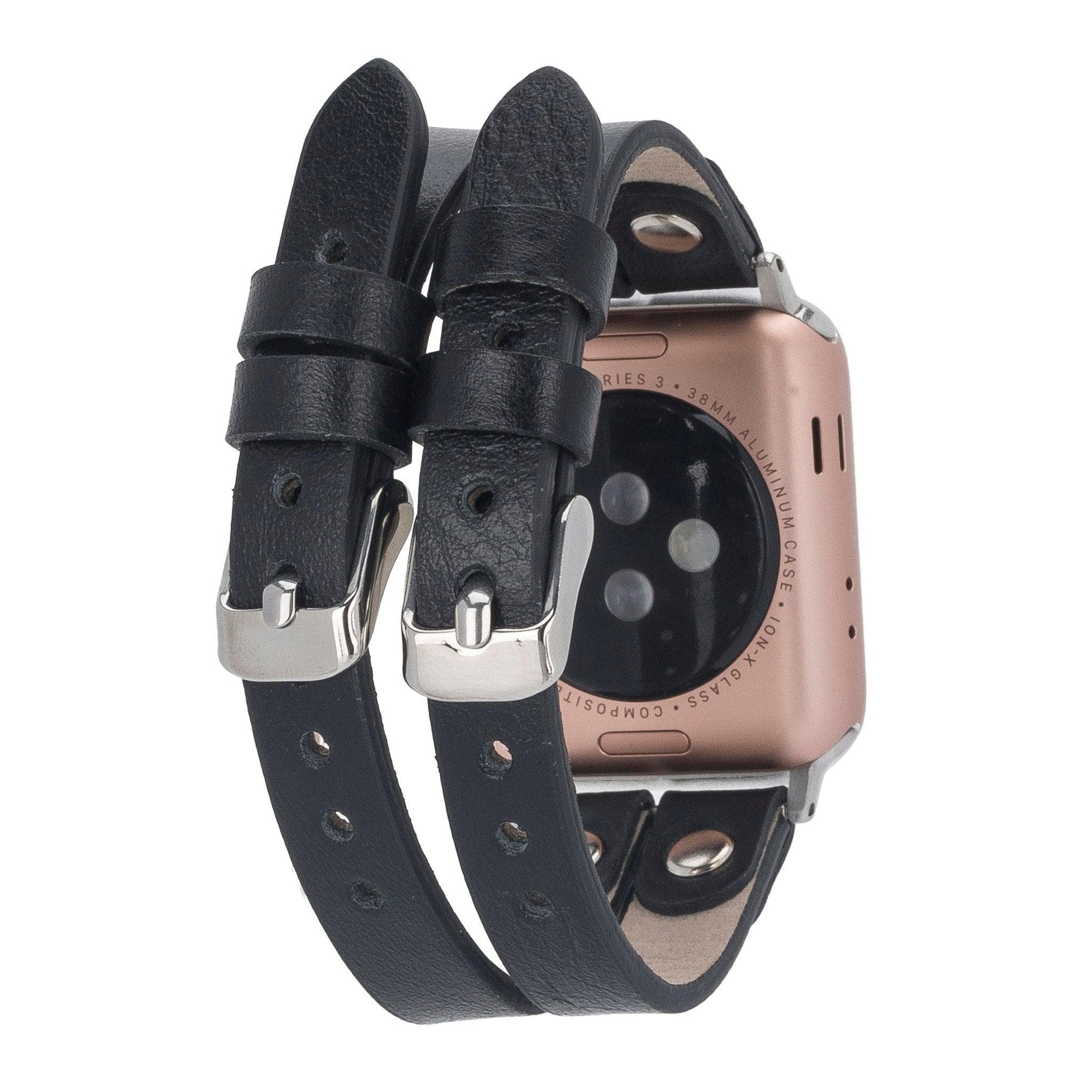 B2B- Durham Ely Apple Watch Leather Straps RST1 / Silver Bouletta B2B