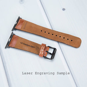 Red Ombre Leather Classic Apple Watch Band