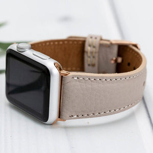 Beige Leather Classic Apple Watch Band