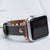 Steel Gray Leather Thin Rivet Apple Watch Band