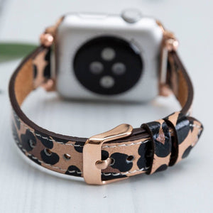 Leopard Print Leather Thin Apple Watch Band