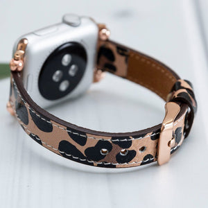 Leopard Print Leather Thin Apple Watch Band