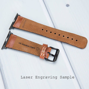 Salmon Pink Leather Thin Rivet Apple Watch Band