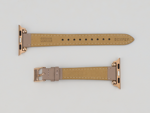 Beige Leather Thin Apple Watch Band