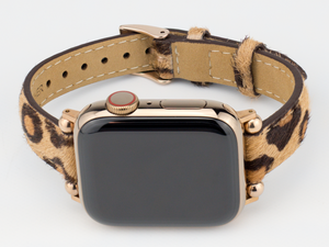 Leopard Leather Thin Apple Watch Band