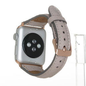 Beige Leather Slim Apple Watch Band