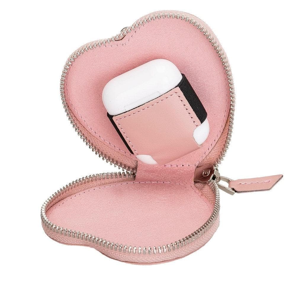 Apple Airpods Leather Case with Heart - BEMFEY - B E M F E Y