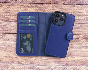 B2B - Apple iPhone 13 Series Detachable Leather Case RFID/ MWW iPhone 13 Pro 6.1" / Dark Blue Bouletta B2B