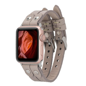 B2B- Durham Ely Apple Watch Leather Straps ERC3 / Silver Bouletta B2B