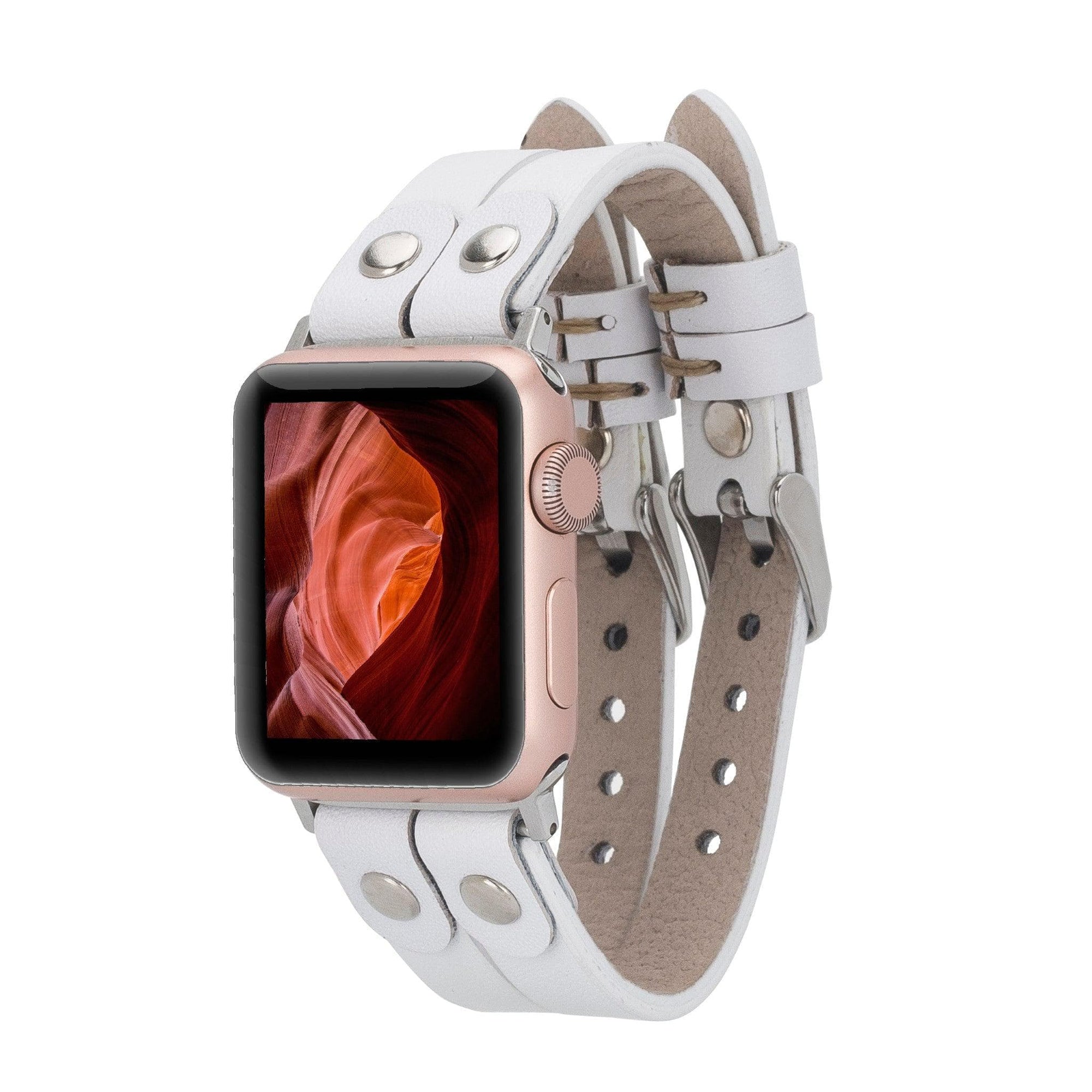 B2B- Durham Ely Apple Watch Leather Straps F3 / Silver Bouletta B2B