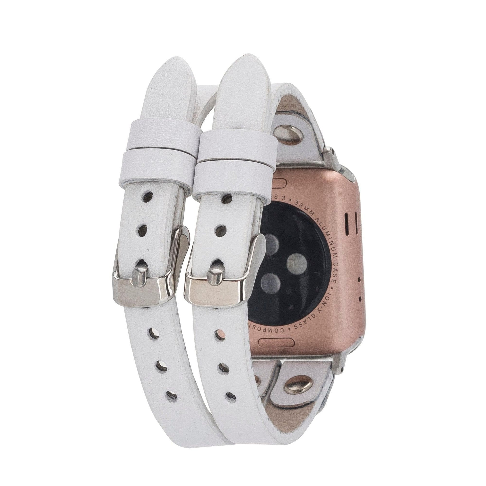 B2B- Durham Ely Apple Watch Leather Straps F3 / Silver Bouletta B2B