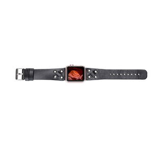 B2B - Leather Apple Watch Bands / Cross Style with Silver Trok Bouletta B2B