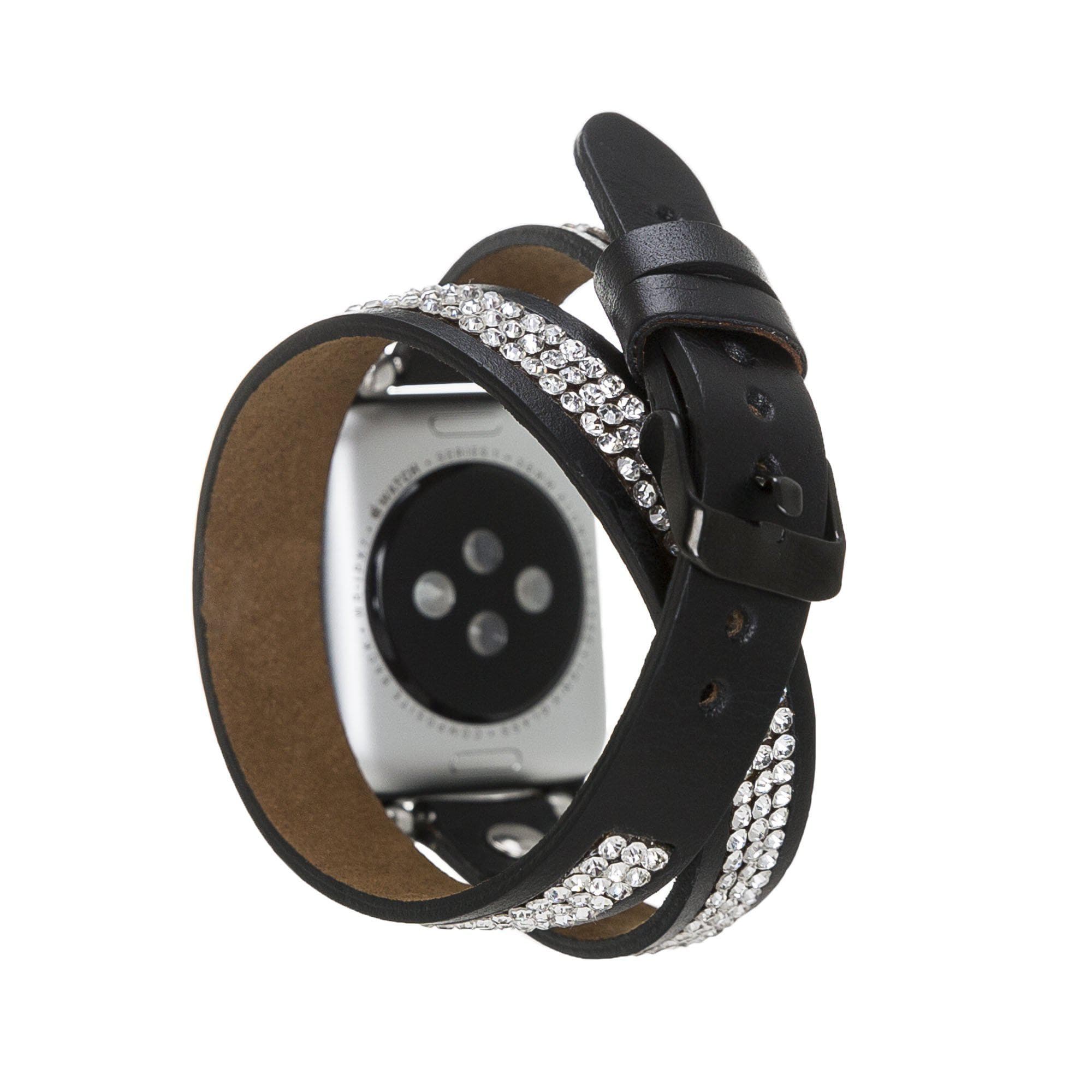 B2B - Leather Apple Watch Bands - Crystal Ferro Double Tour Style RST1 Bouletta B2B