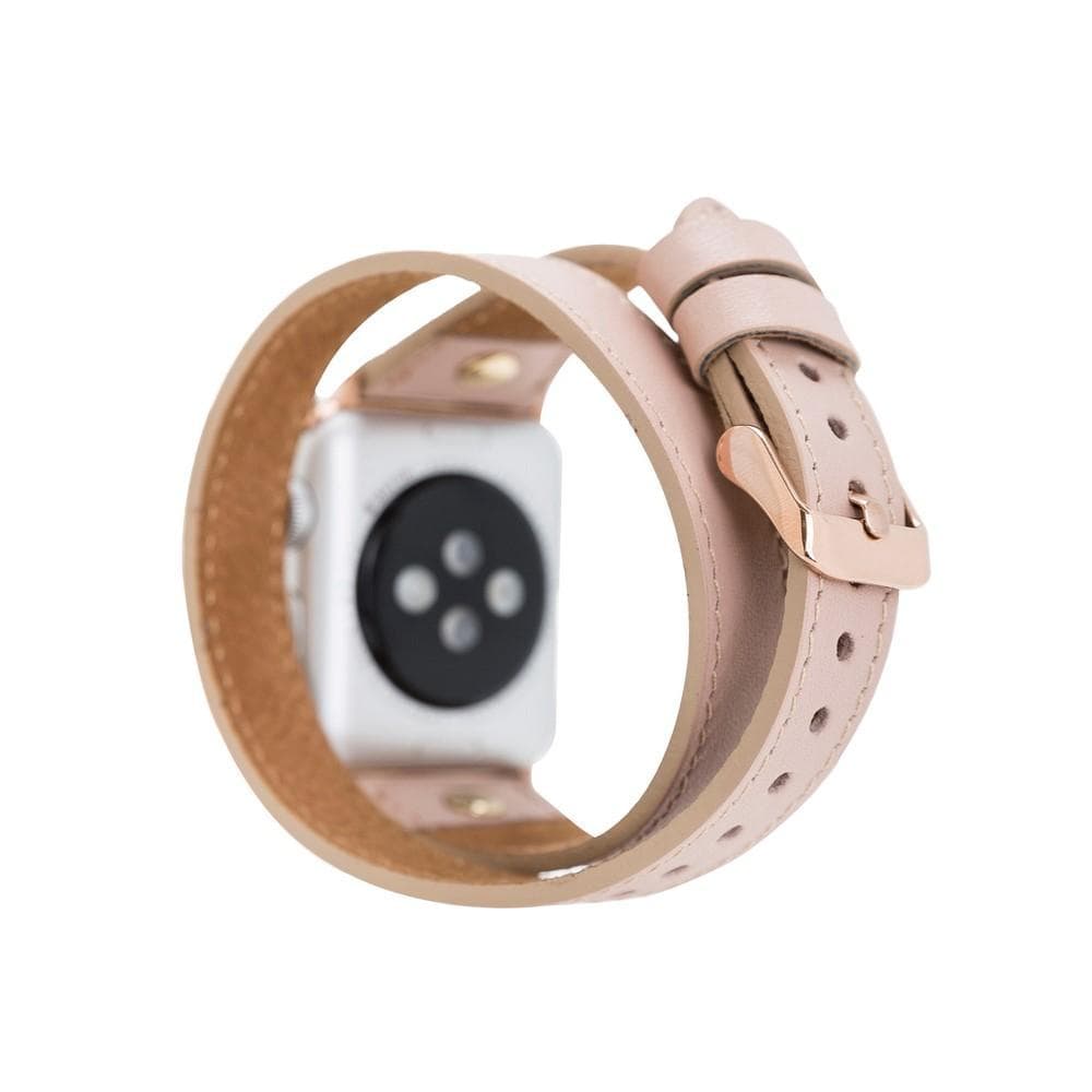 B2B - Leather Apple Watch Bands - DTS Double Tour Slim Hector Gold Trok Style NU1 Bouletta B2B