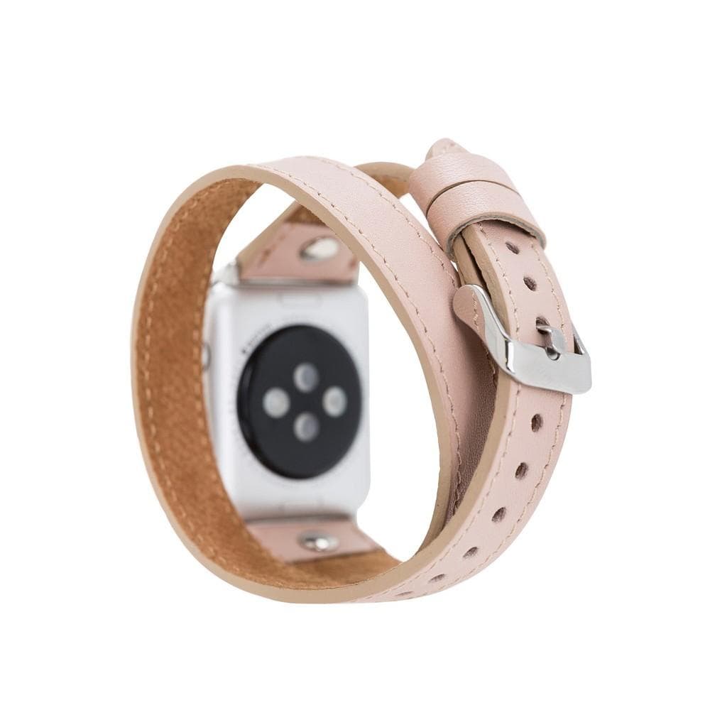 B2B - Leather Apple Watch Bands - DTS Double Tour Slim Hector Silver Trok Style NU1 Bouletta B2B