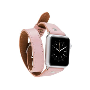 B2B - Leather Apple Watch Bands - DTS Double Tour Slim Hector Silver Trok Style NU2 Bouletta B2B