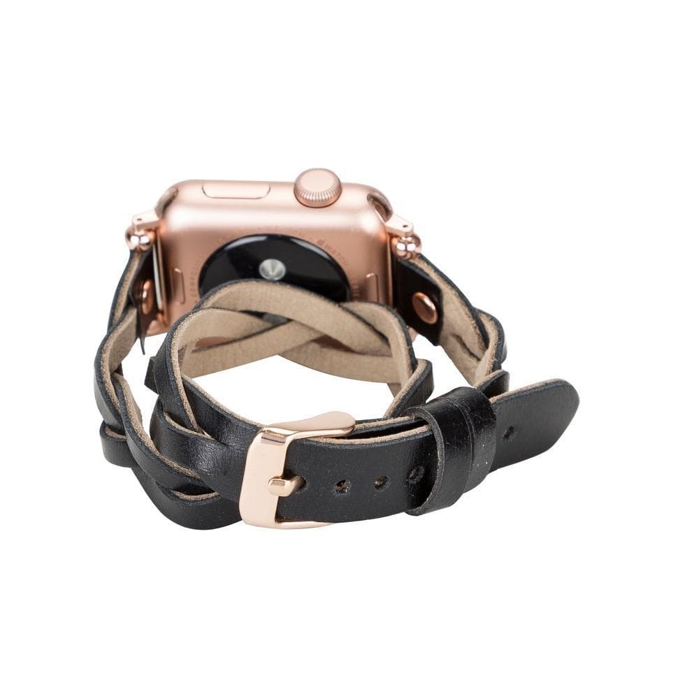 B2B - Leather Apple Watch Bands - Ferro Braided DT Peggy Rose Gold Trok Style RST1 Bouletta B2B