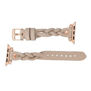 B2B - Leather Apple Watch Bands - Ferro Braided Wanda Rose Gold Trok Style Bouletta B2B