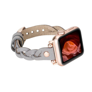 B2B - Leather Apple Watch Bands - Ferro Braided Wanda Rose Gold Trok Style RST9 Bouletta B2B
