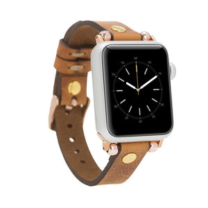 B2B - Leather Apple Watch Bands - Ferro Gold Trok Style G19 Bouletta B2B