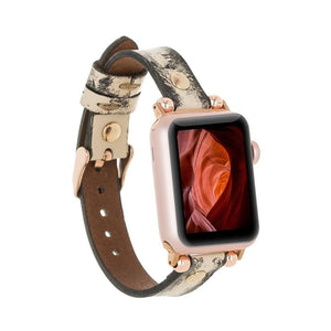 B2B - Leather Apple Watch Bands - Ferro Gold Trok Style V26SEF Bouletta B2B
