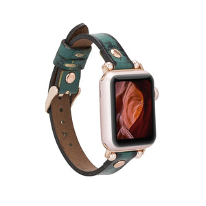 B2B - Leather Apple Watch Bands - Ferro Rose Gold Trok Style V6 Bouletta B2B