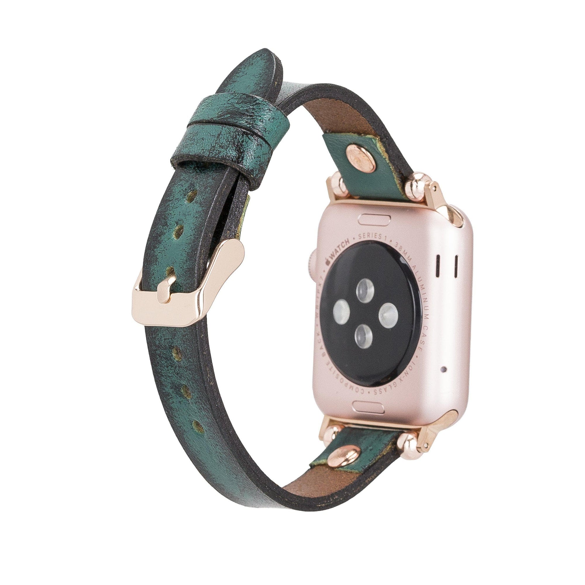B2B - Leather Apple Watch Bands - Ferro Rose Gold Trok Style V6 Bouletta B2B