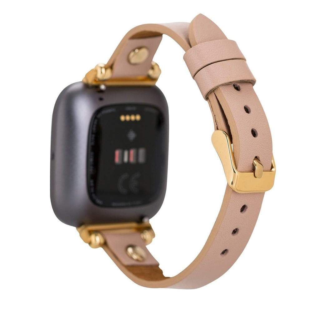 B2B - Leather Fitbit Watch Bands - Ferro Gold Trok Style NU01 Bouletta B2B