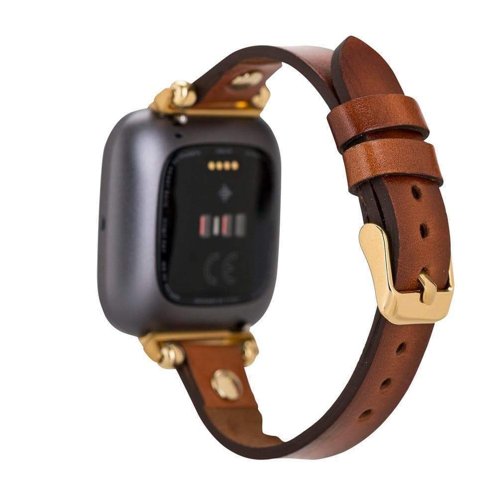B2B - Leather Fitbit Watch Bands - Ferro Gold Trok Style RS02 Bouletta B2B