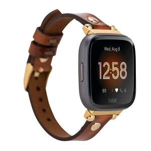 B2B - Leather Fitbit Watch Bands - Ferro Gold Trok Style RS02 Bouletta B2B