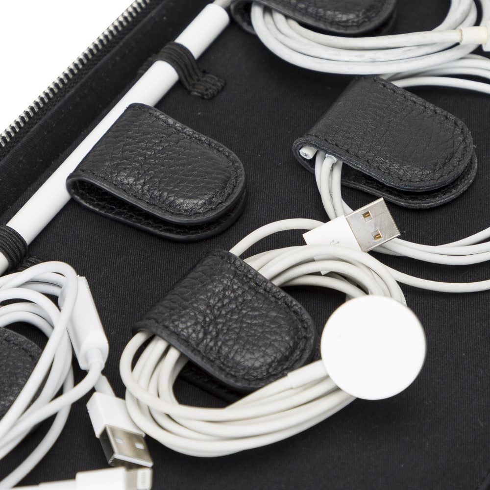 Leather Travel Cable Holder - BEMFEY - B E M F E Y