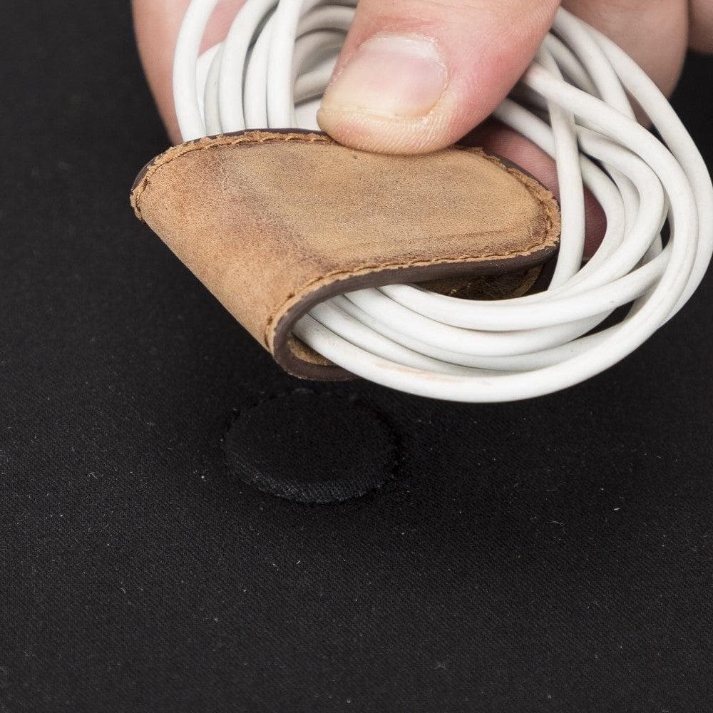 Leather Travel Cable Holder - BEMFEY - B E M F E Y