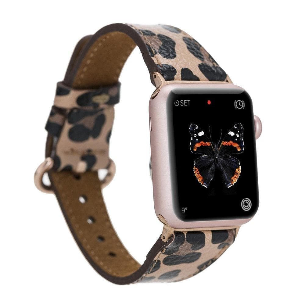 Leather leopard apple hot sale watch band