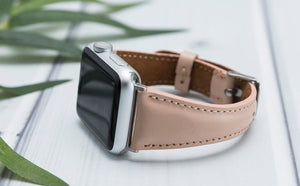 Nude Leather Slim Apple Watch Band