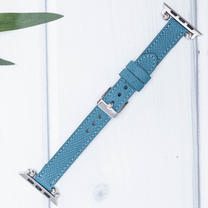 Ocean Blue Leather Thin Apple Watch Band